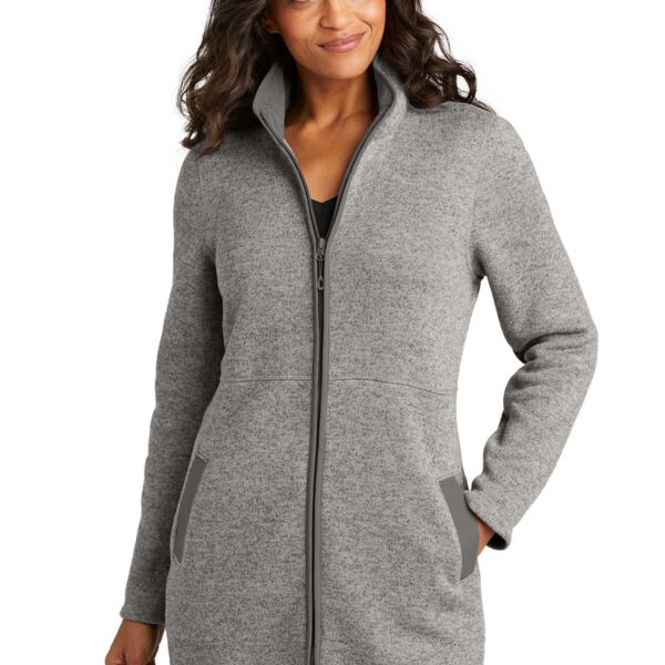 Ladies Arc Sweater Fleece Long Jacket Thumbnail